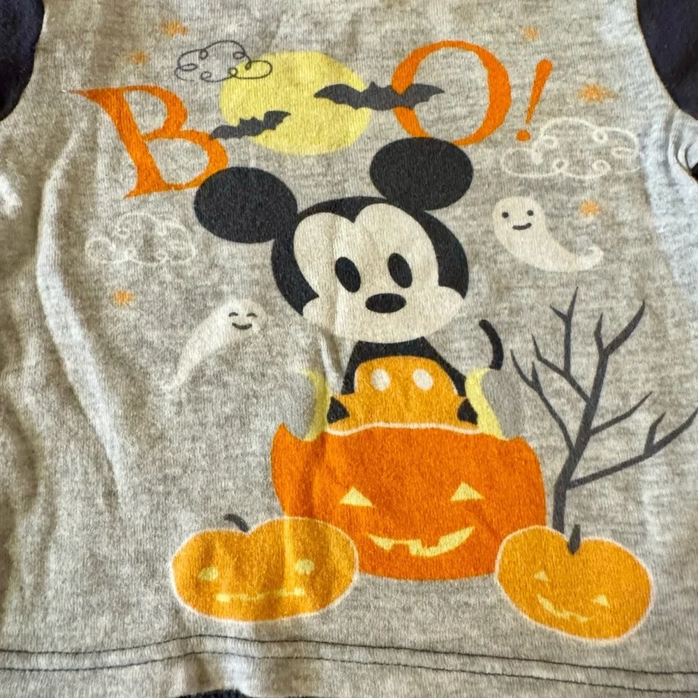 Disney - Mickey Mouse 2 Piece Halloween Pajama Set - Gray and Orange, Size24M